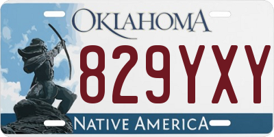 OK license plate 829YXY