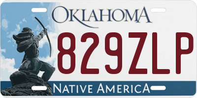 OK license plate 829ZLP