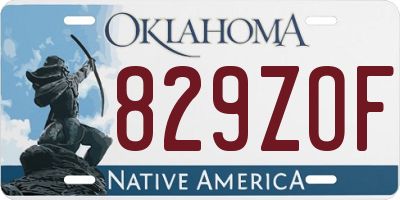 OK license plate 829ZOF