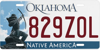 OK license plate 829ZOL