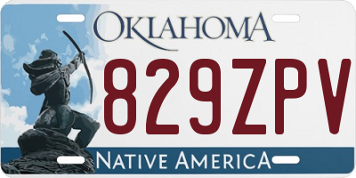 OK license plate 829ZPV