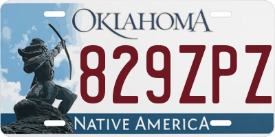 OK license plate 829ZPZ