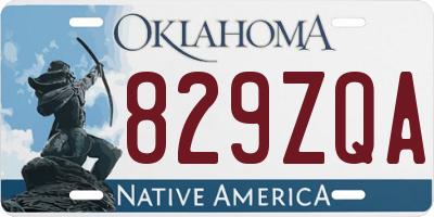 OK license plate 829ZQA