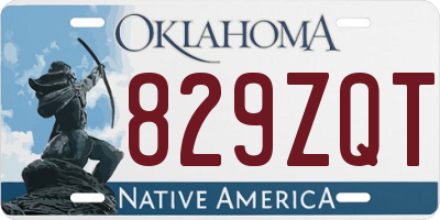 OK license plate 829ZQT
