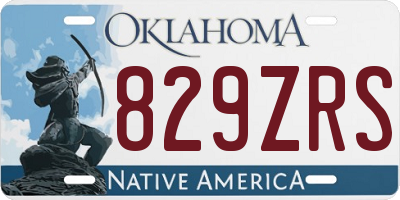 OK license plate 829ZRS