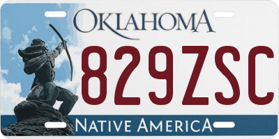 OK license plate 829ZSC