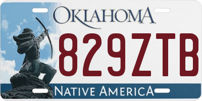 OK license plate 829ZTB