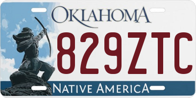 OK license plate 829ZTC