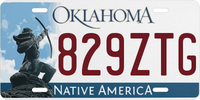 OK license plate 829ZTG