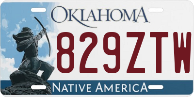OK license plate 829ZTW