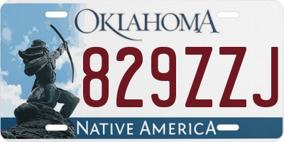 OK license plate 829ZZJ