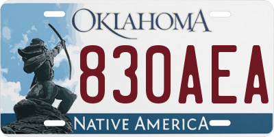 OK license plate 830AEA