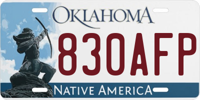 OK license plate 830AFP