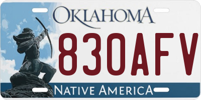 OK license plate 830AFV