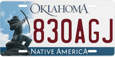OK license plate 830AGJ