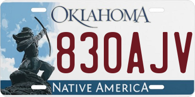 OK license plate 830AJV