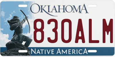 OK license plate 830ALM