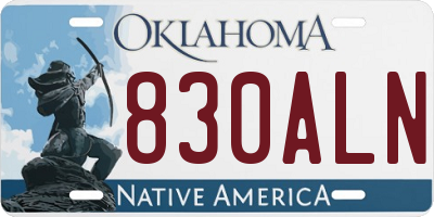 OK license plate 830ALN