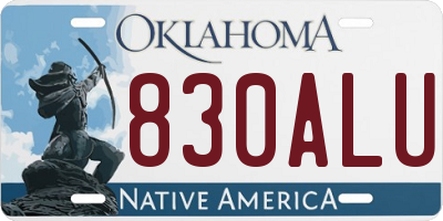 OK license plate 830ALU