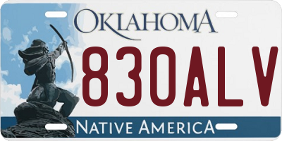 OK license plate 830ALV