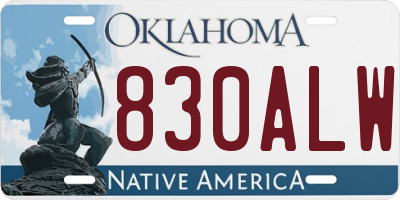 OK license plate 830ALW