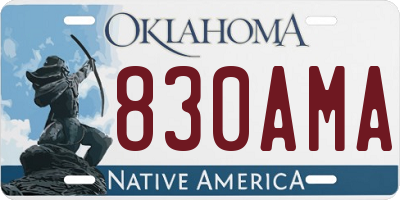 OK license plate 830AMA