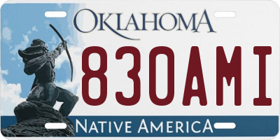 OK license plate 830AMI