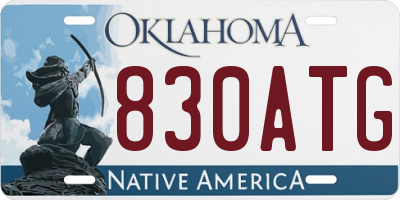 OK license plate 830ATG