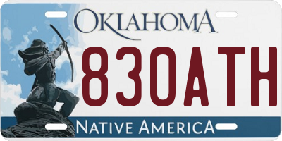 OK license plate 830ATH