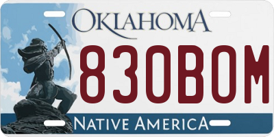 OK license plate 830BOM