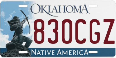 OK license plate 830CGZ