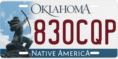 OK license plate 830CQP