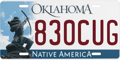 OK license plate 830CUG