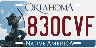 OK license plate 830CVF