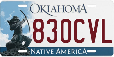 OK license plate 830CVL