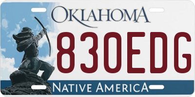 OK license plate 830EDG