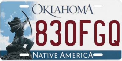 OK license plate 830FGQ