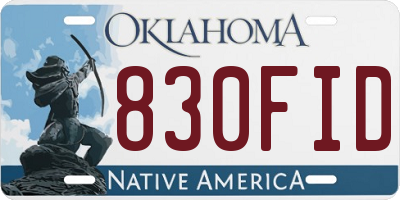OK license plate 830FID