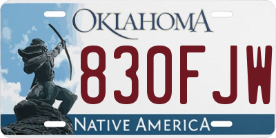 OK license plate 830FJW