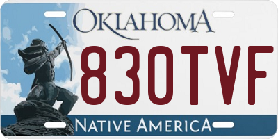 OK license plate 830TVF