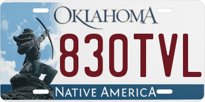 OK license plate 830TVL