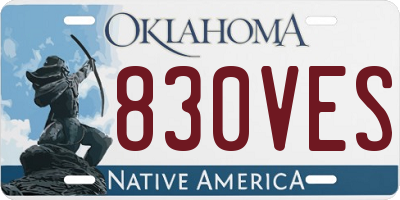 OK license plate 830VES