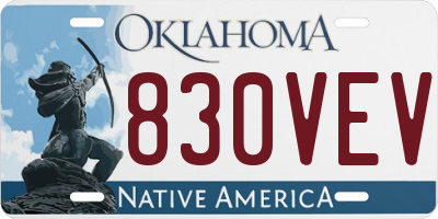 OK license plate 830VEV