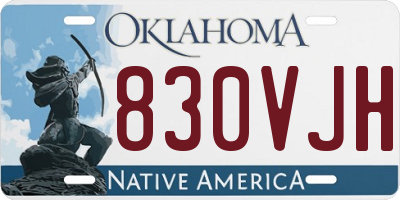 OK license plate 830VJH