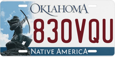 OK license plate 830VQU