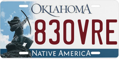OK license plate 830VRE