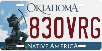 OK license plate 830VRG