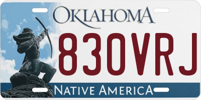 OK license plate 830VRJ