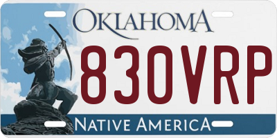 OK license plate 830VRP