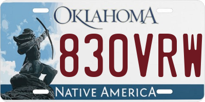 OK license plate 830VRW